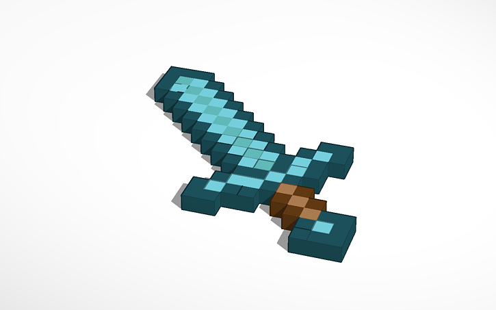 Minecraft Pixelart Diamond Sword Minecraft Tinkercad