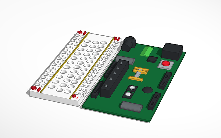 3D design Arduino board and bread board | Tinkercad