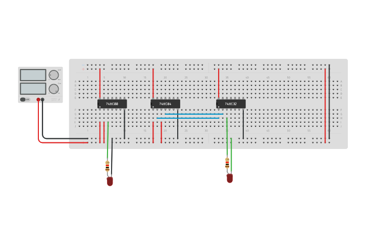 Circuit design DE MORGAN'S SECOND LAW | Tinkercad