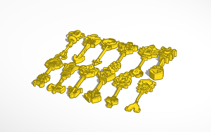 Zodiac Key Set Fairy Tail Tinkercad Zodiac Key Set Fairy Tail Tinkercad