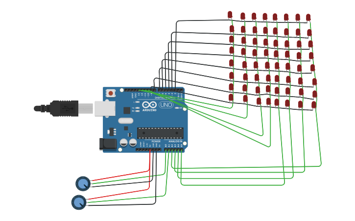 Circuit design LED Matrix 8x8 | Tinkercad