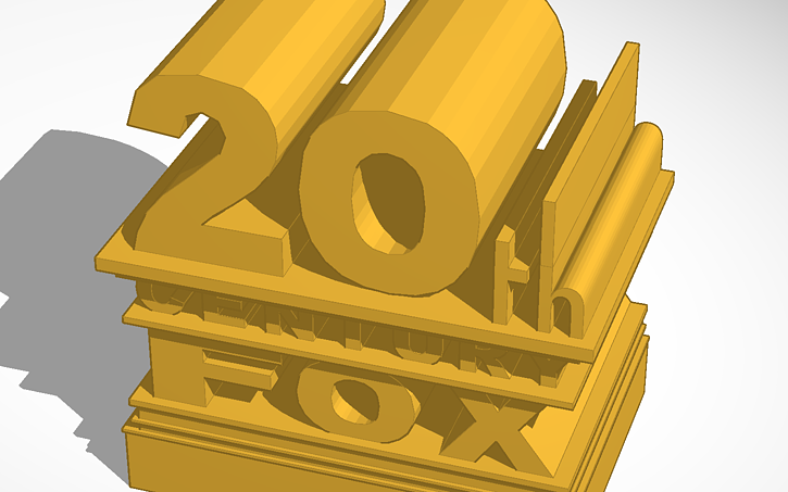 Tinkercad 20 век Фокс. 20th Century Fox Sketchfab. 3d модель логотипа 20 сенчури Фокс. 20th Century Fox logo.