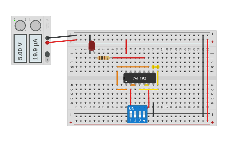 Circuit design AND GATE USING NOR GATE | Tinkercad