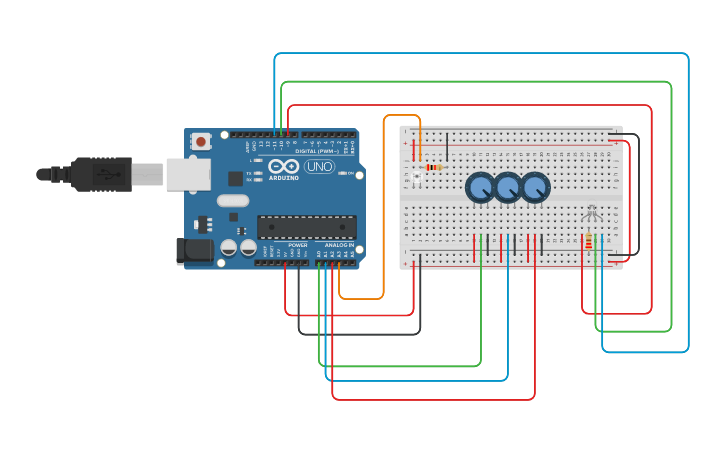 Circuit design Led control arduino | Tinkercad