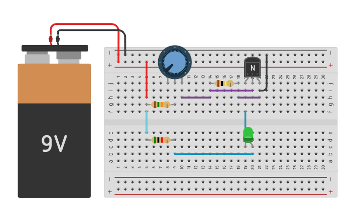 Circuit design Sensor Luz (1 LED) | Tinkercad