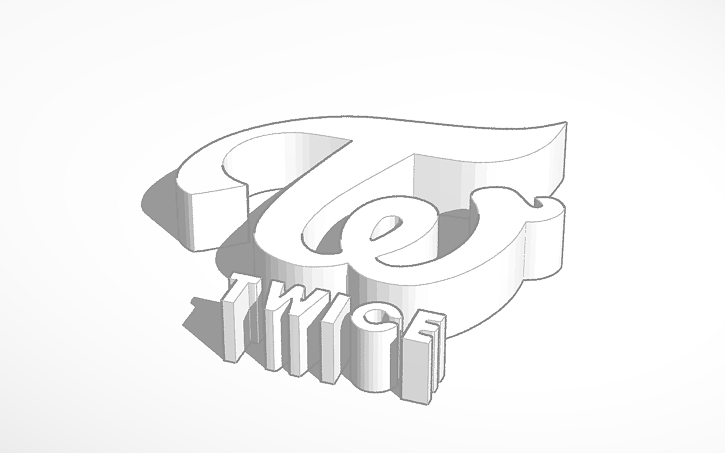 Twice Logo For 3d Print Tinkercad