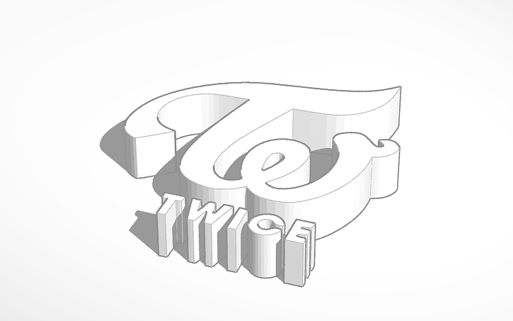Twice Logo For 3d Print Tinkercad Twice Logo For 3d Print Tinkercad