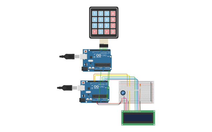 Circuit design Keypad - LCD (I2C) | Tinkercad