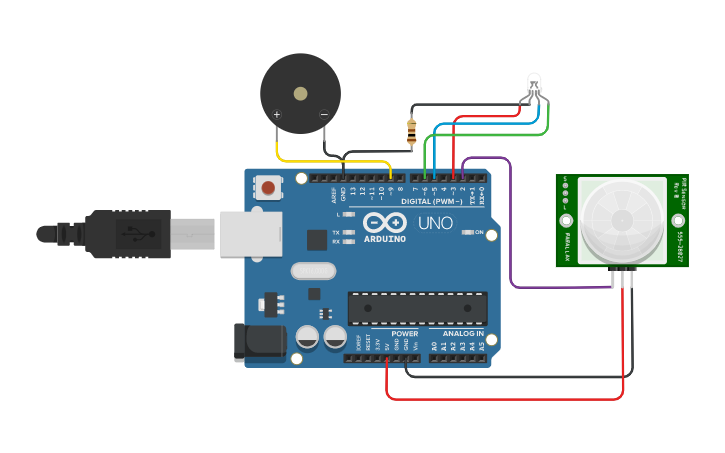 Circuit design IR sensor Light | Tinkercad