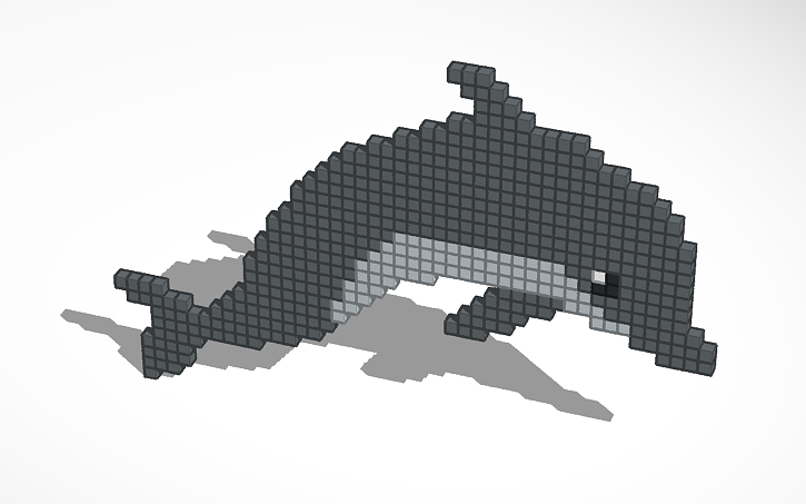3D Design Dolphin Pixel Art Version 6 0 Tinkercad 3D Design Dolphin Pixel Art Version 6 0 Tinkercad