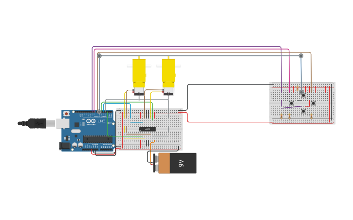 Circuit design ROBOT CAR | Tinkercad