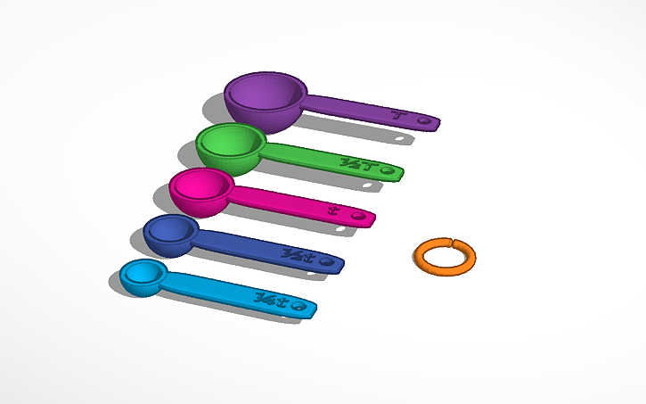 3d Design Measuring Spoons Tinkercad