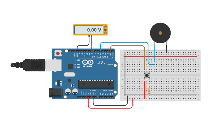 Circuit design Arduino Buzzer | Tinkercad
