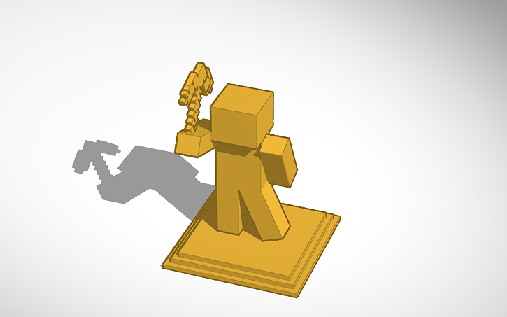Minecraft Trophy Tinkercad Minecraft Trophy Tinkercad