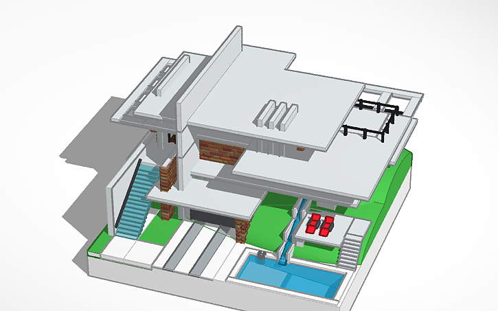 3d Design Interior Modern House Tinkercad 7559