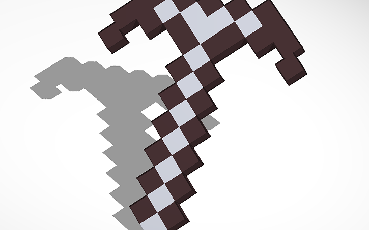 3D design Bedrock Minecraft pickaxe | Tinkercad