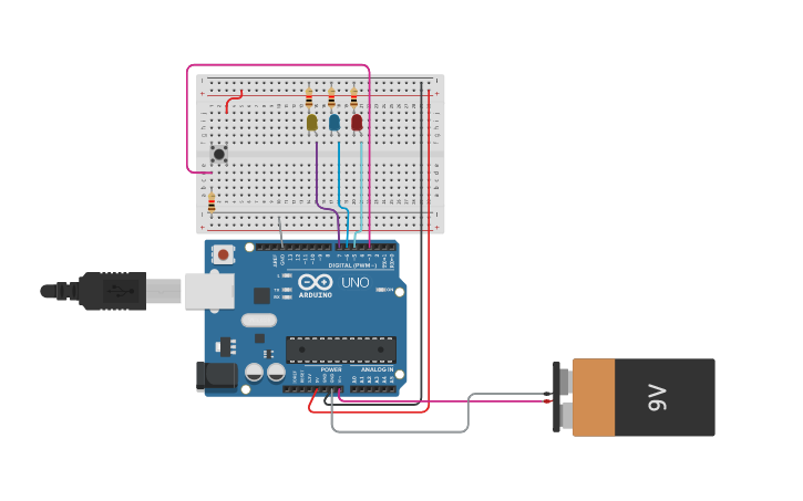 Circuit Design Push Button With Control Function - Change Led Color By 