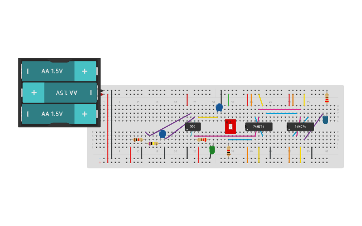 Circuit design SISO Shift register | Tinkercad