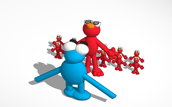 Giant Elmo Vs Cookie Monster Tinkercad