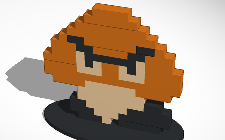 Nintendo Goomba 8 Bit Tinkercad Nintendo Goomba 8 Bit Tinkercad