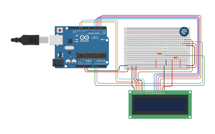 Circuit design Sensor de luz com LCD 20x4 | Tinkercad