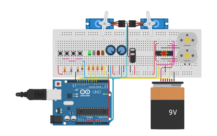 Circuit design Version 2.7 RC Car Controller | Tinkercad