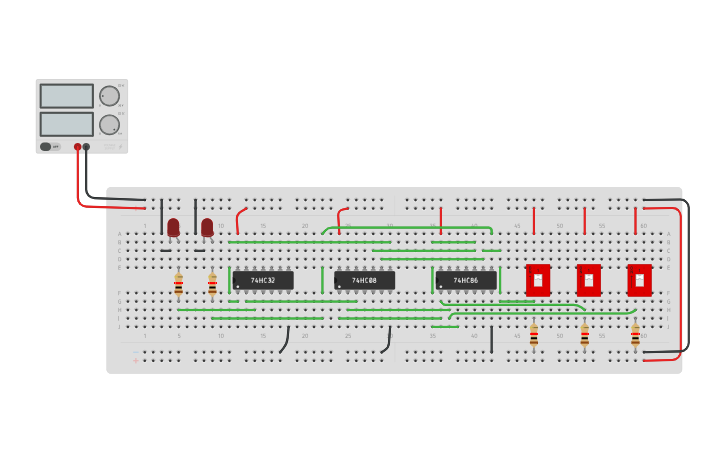 Logic Simulator Full Adder Tinkercad