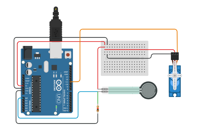 Circuit design Force Sensor | Tinkercad