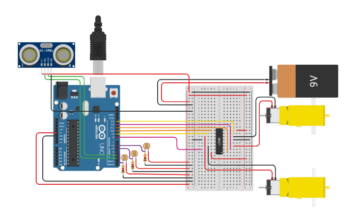 Circuit design Final Solution of Autonomous Line Follower with LDR ...