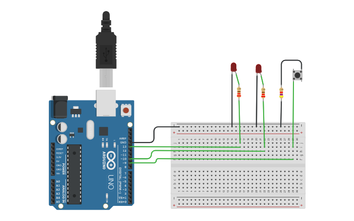 Circuit design LED Switch | Tinkercad