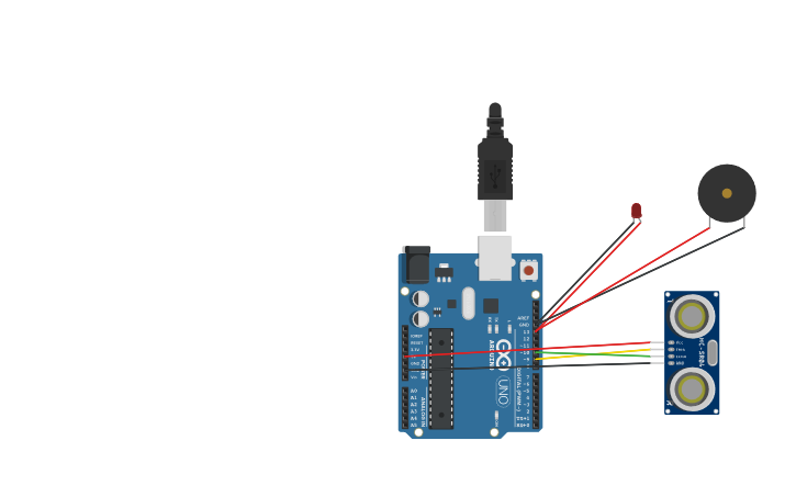 Circuit Design 7 Led Ultrasonic Sensor Tinkercad 9181