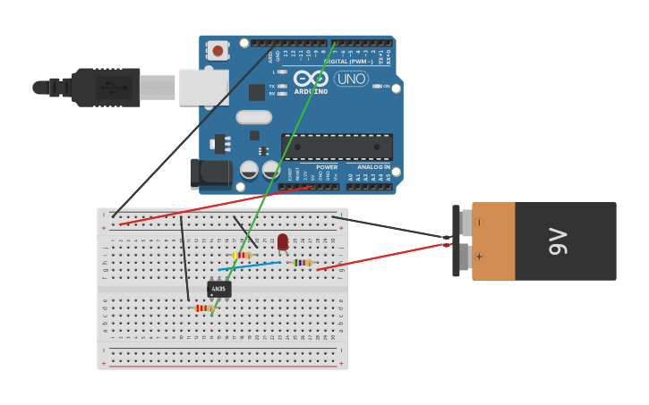 Circuit Design Testing 4n35 Optocoupler With An Arduino Uno 