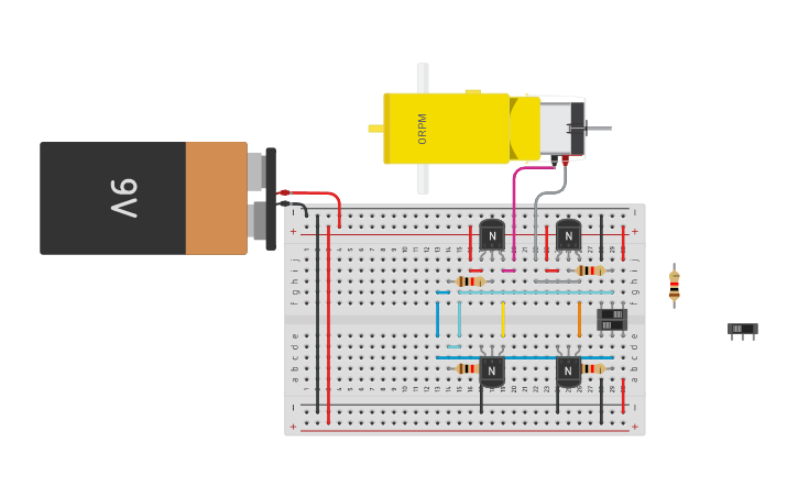 Circuit design puente h | Tinkercad