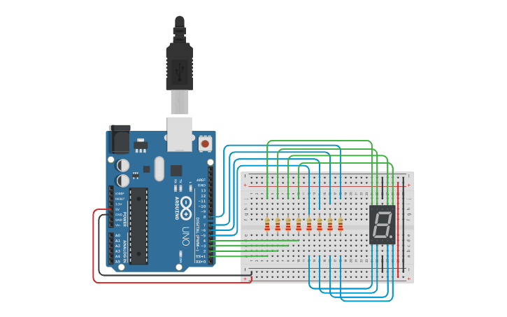 Circuit Design Contador 0 A 9 Tinkercad