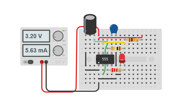 Circuit design Generador de pulsos con 555 | Tinkercad