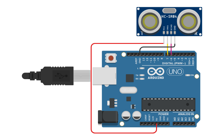 Crumble Distance Sensor Code Circuit design A. Ultrasonic Distance Sensor | Tinkercad