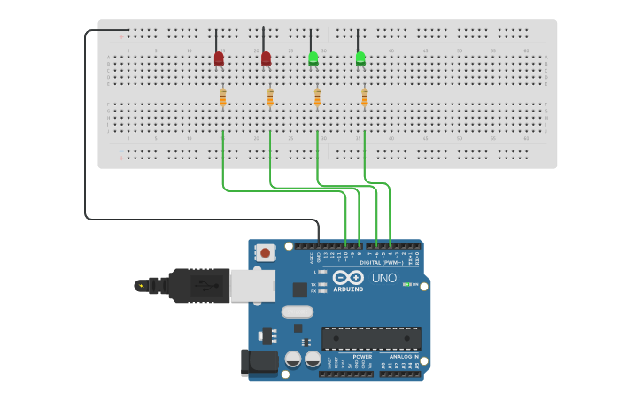 Circuit Design Leds Simultaneos 