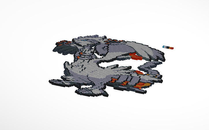 Reshiram Pixel Pokemon Tinkercad