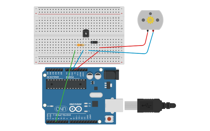 Circuit design DC Motors | Tinkercad