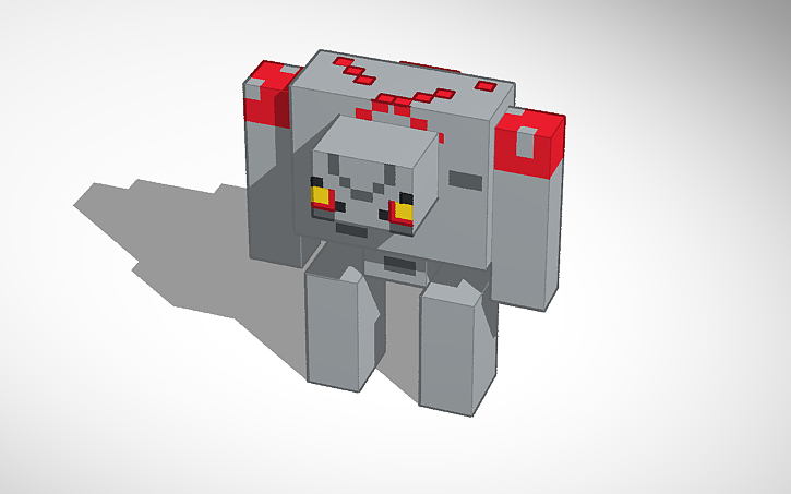 Minecraft Dungeons Redstone Golem Tinkercad Minecraft Dungeons Redstone Golem Tinkercad