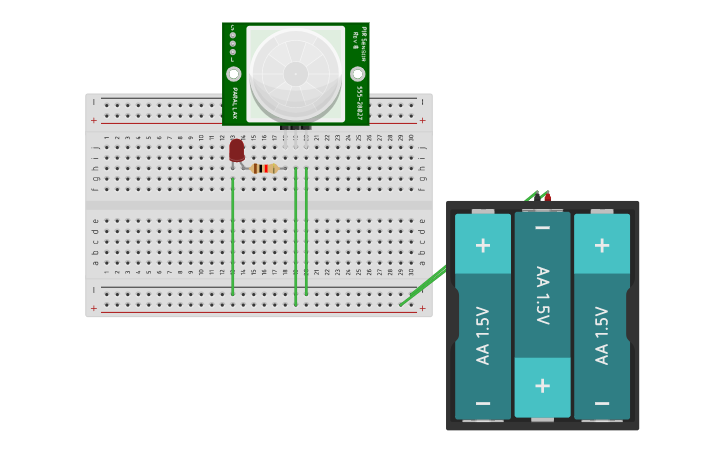 Circuit design Motion Sensor | Tinkercad