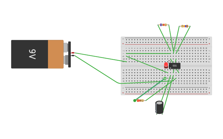 Circuit design Blinking LED Project 6 | Tinkercad