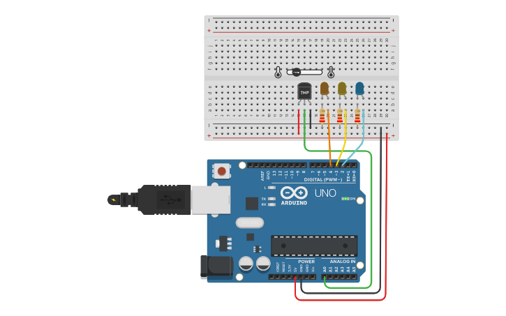 Circuit design TMP36 Temperature Sensor With Arduino in Tinkercad ...