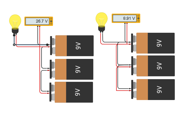 Circuit design ligação em serie e em paralelo | Tinkercad