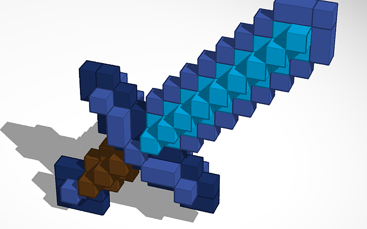 Minecraft Diamond Sword 3d Tinkercad Minecraft Diamond Sword 3d Tinkercad