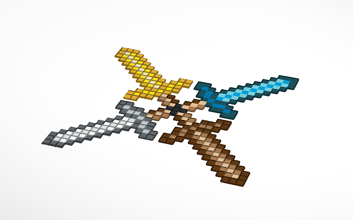 Minecraft Sword Pixel Art Tinkercad Minecraft Sword Pixel Art Tinkercad