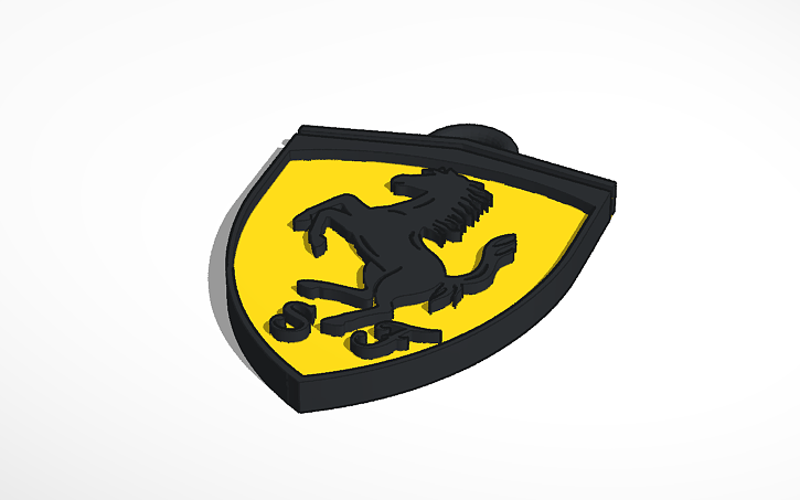 Ferrari Keychain - Ferrari Second Life Leather Keychain With Shield