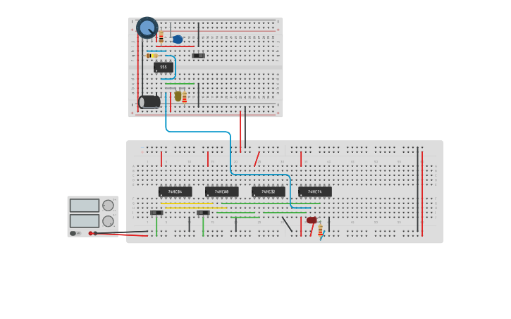 Circuit design 1-Bit Register | Tinkercad