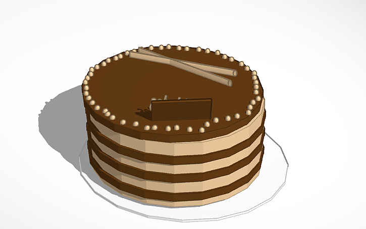 Cake Autocad Block 3D design cake | Tinkercad