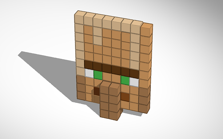 Ben G Galileo Minecraft Challenge 2d Villager Head Tinkercad